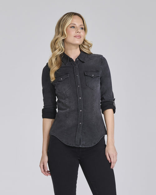Camicia di jeans grigia con tasche - Chiara Dalba