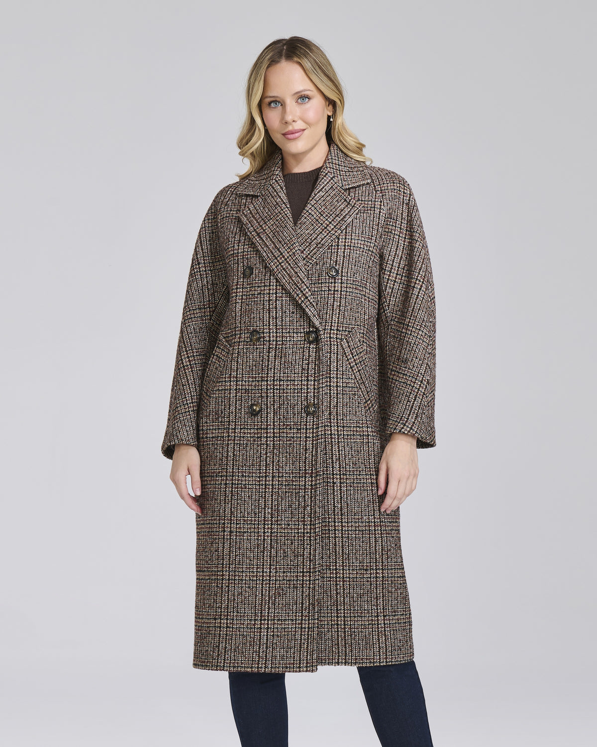 Cappotto doppio petto lungo a quadri donna – Chiara Dalba