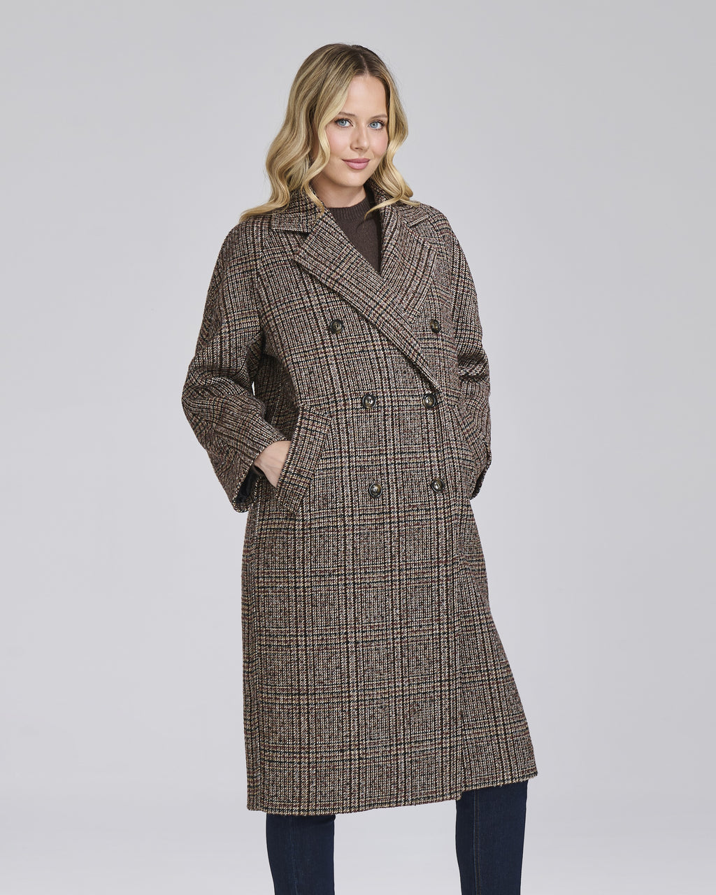 Cappotto doppio petto lungo a quadri donna – Chiara Dalba, foto 2