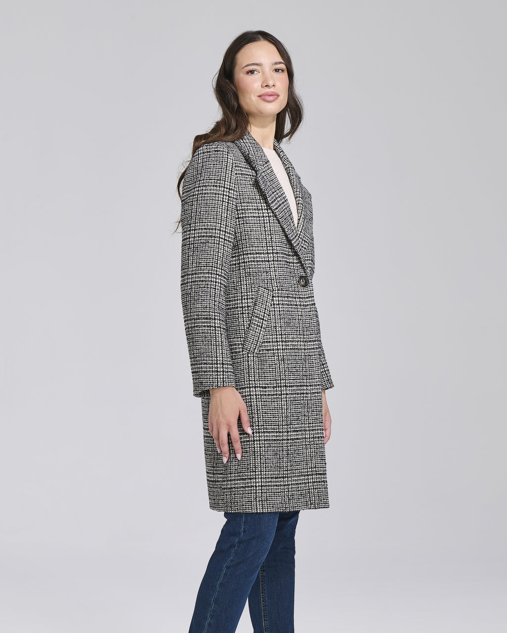 Cappotto monopetto a quadri donna – Chiara Dalba, foto 2