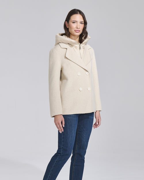 Cappotto doppio petto con cappuccio - Chiara Dalba