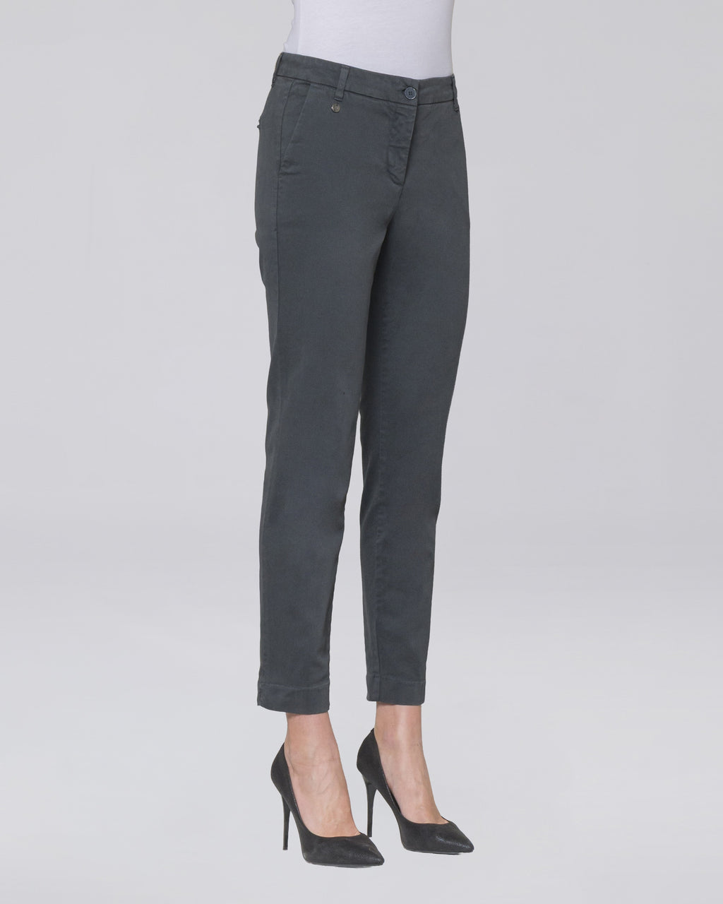 Pantalone Dolce con tasche chino donna, colore Grigio Medio – Chiara Dalba