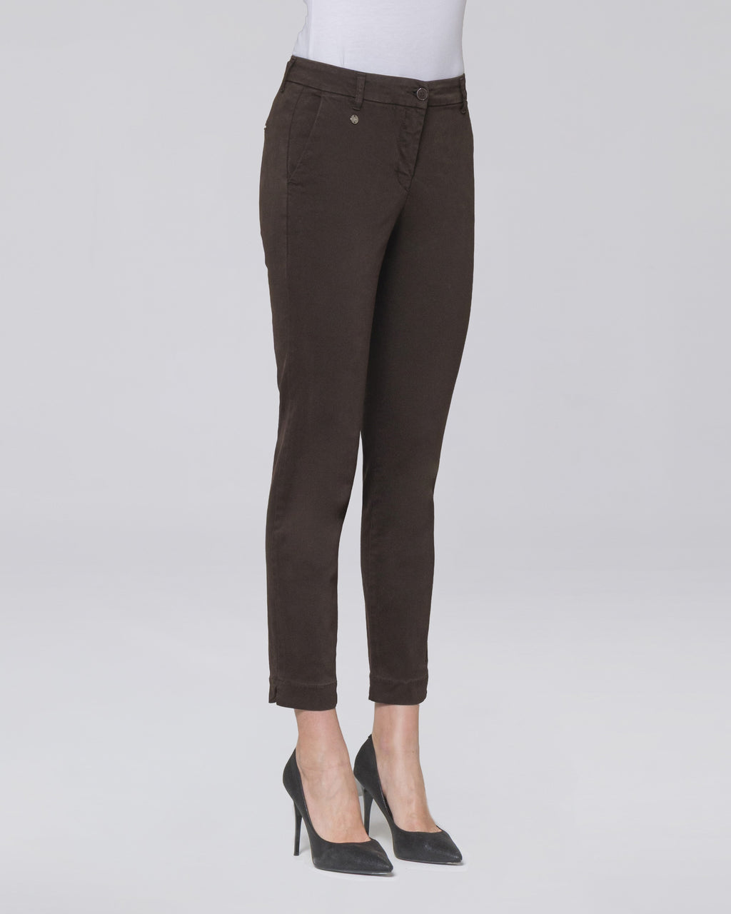 Pantalone Dolce con tasche chino donna, colore Moro – Chiara Dalba