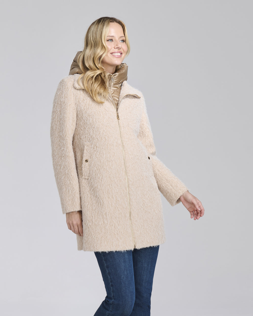 Giubbino in panno con cappuccio e zip donna – Chiara Dalba, foto 2