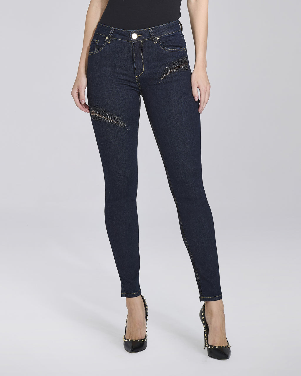 Jeans skinny con applicazione decorativa donna – Chiara Dalba, foto 4