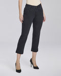 Jeans neri con risvolti 5 tasche