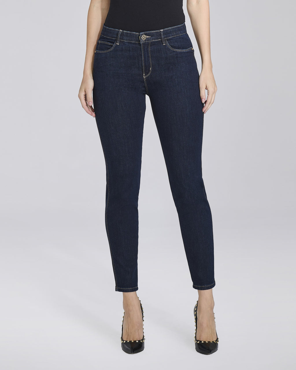 Jeans slim push up con impunture a contrasto donna – Chiara Dalba, foto 4