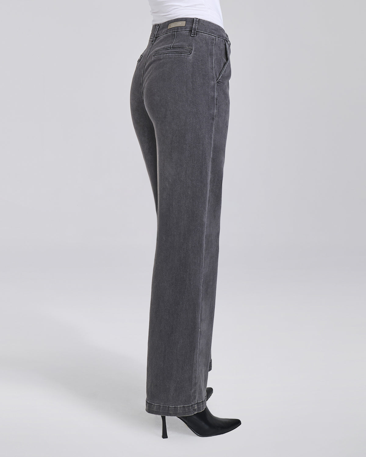 Jeans palazzo grigio con tasche chino donna – Chiara Dalba, foto 5