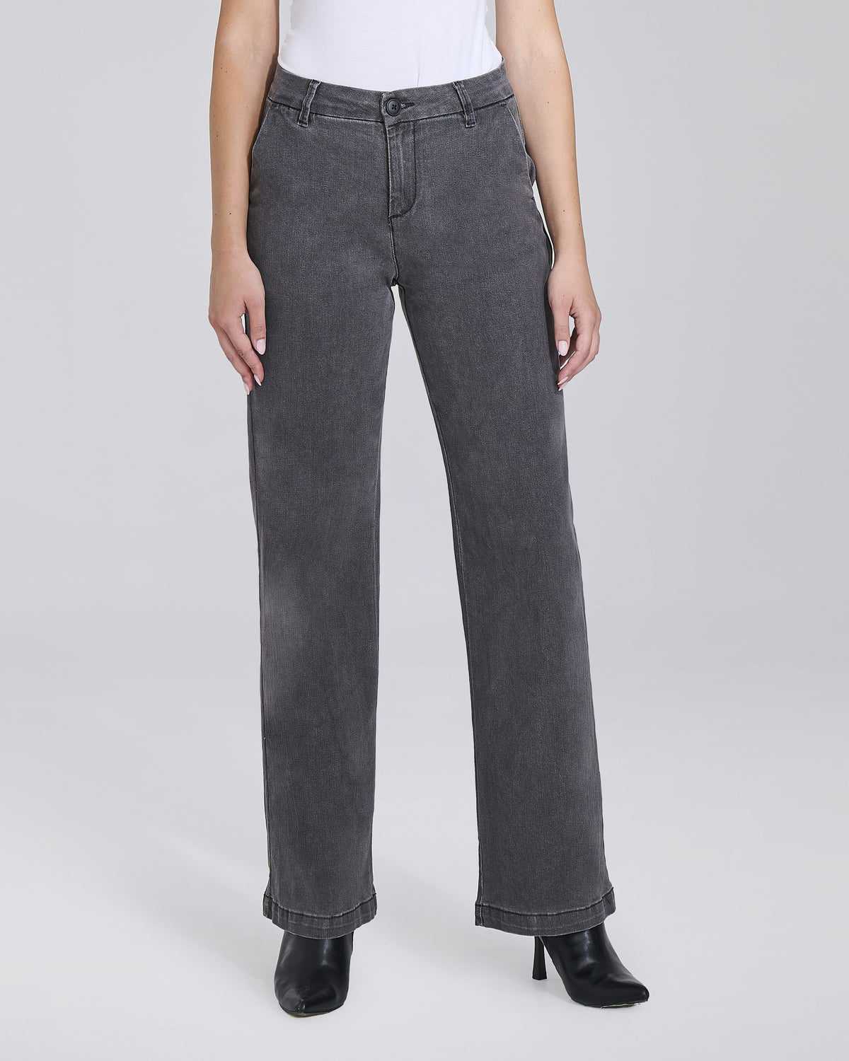 Jeans palazzo grigio con tasche chino donna – Chiara Dalba, foto 4