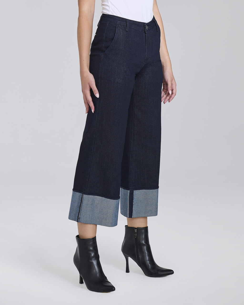 Jeans wide leg con maxi risvolto donna – Chiara Dalba, foto 4