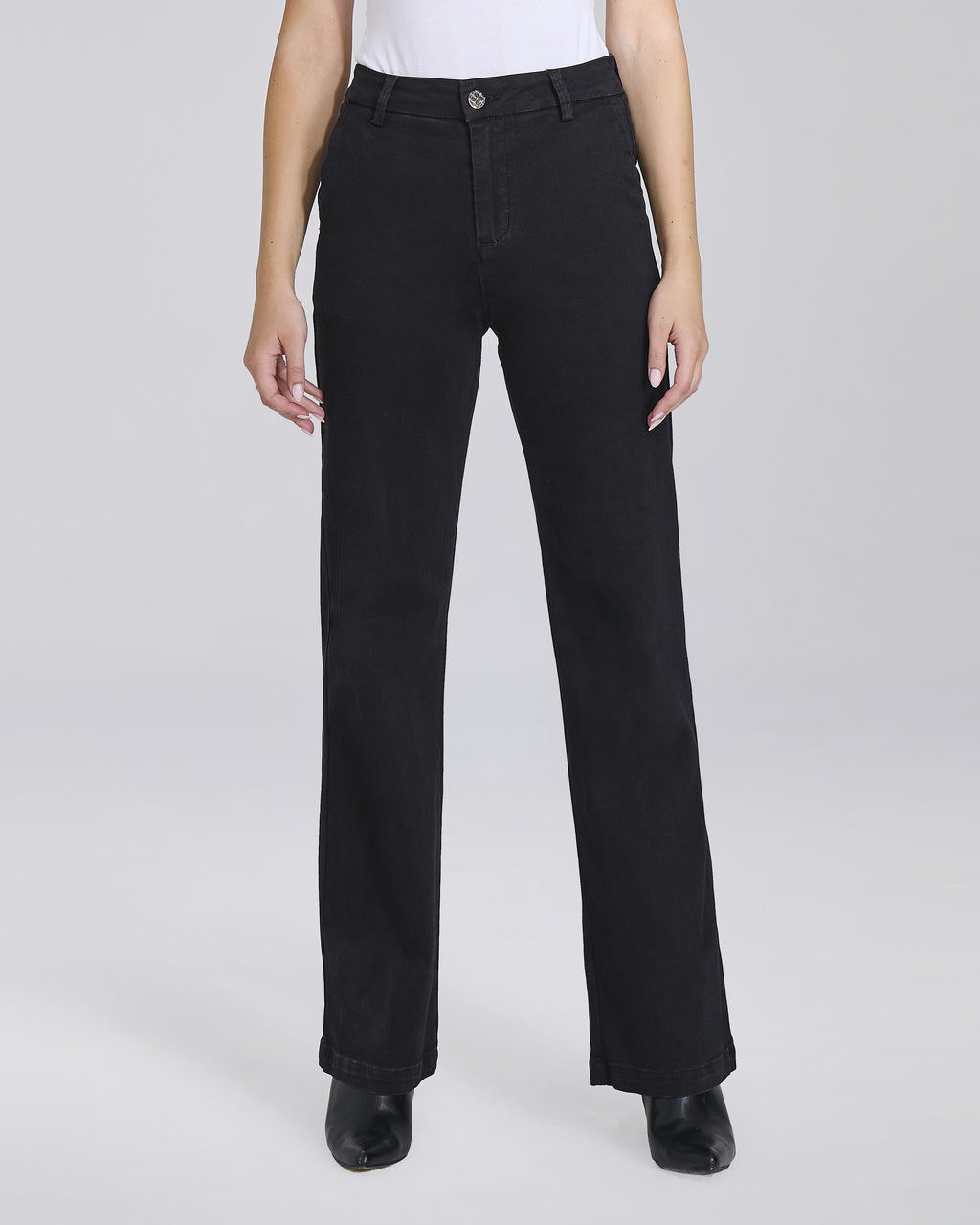 Jeans palazzo nero con tasche chino donna, colore Nero – Chiara Dalba