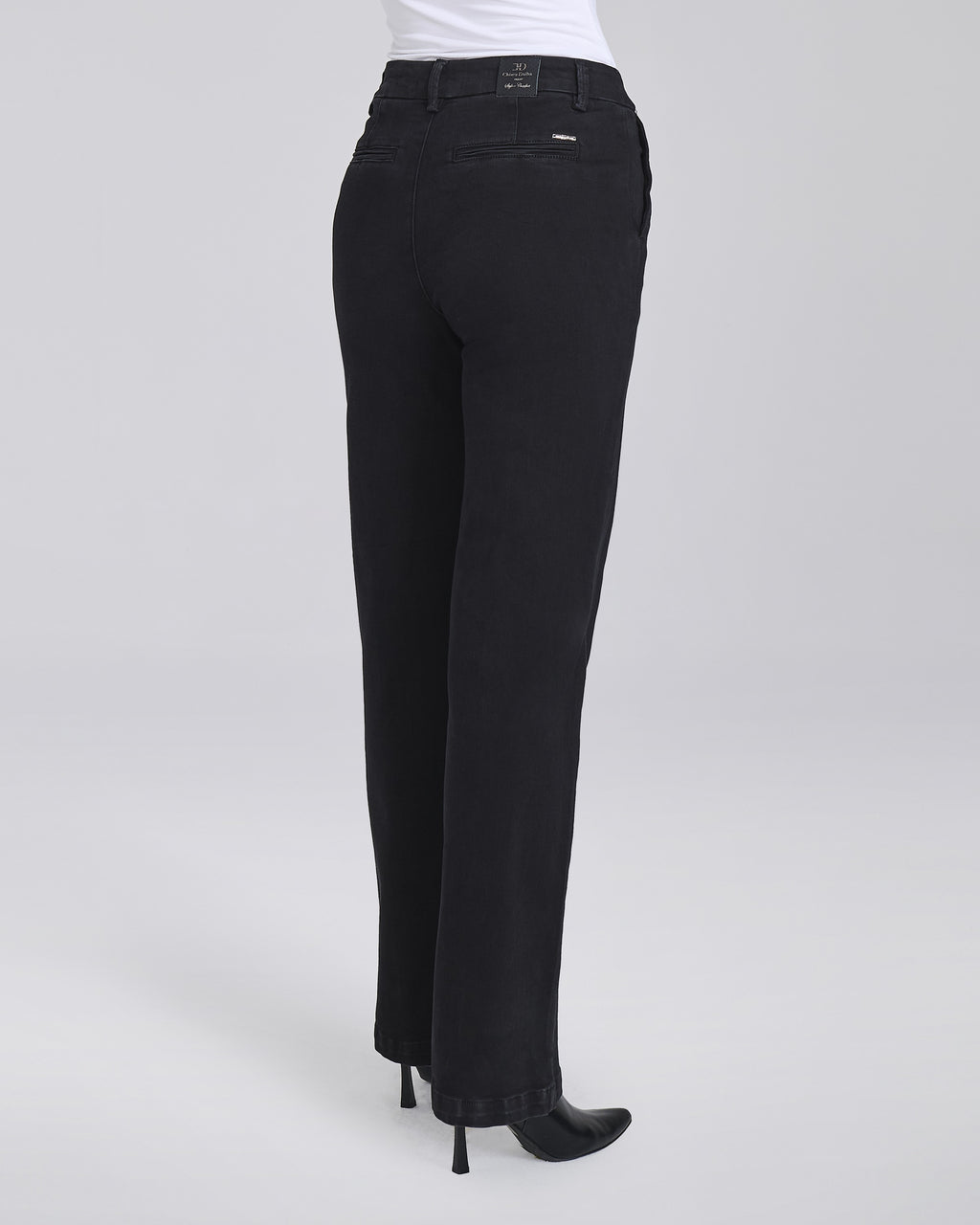 Jeans palazzo nero con tasche chino donna – Chiara Dalba, foto 5