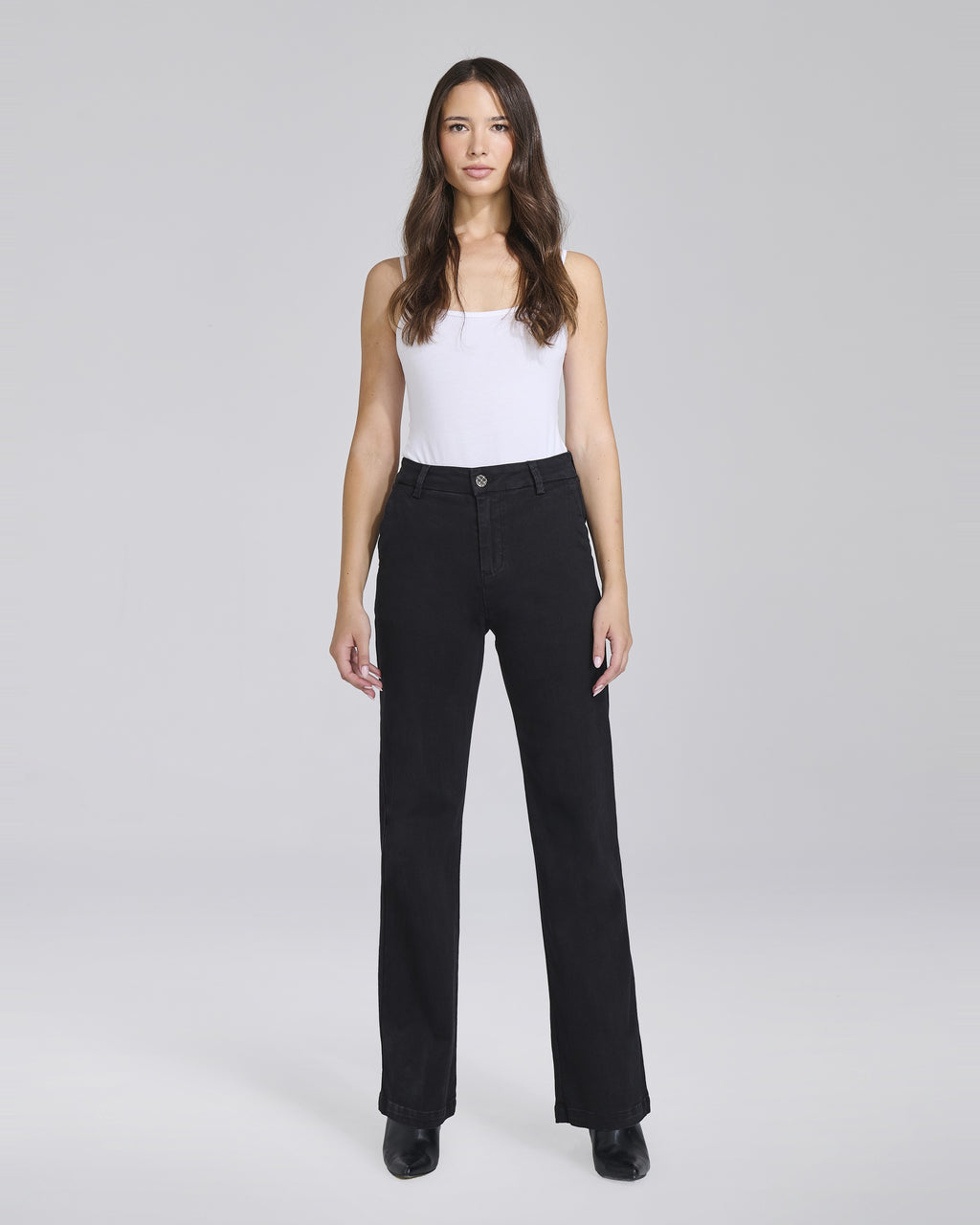 Jeans palazzo nero con tasche chino donna – Chiara Dalba