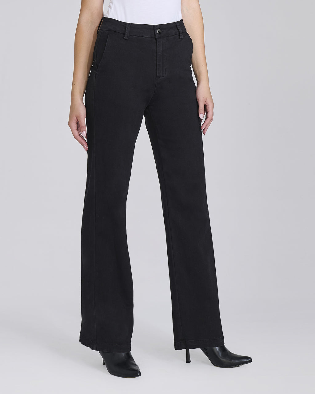 Jeans palazzo nero con tasche chino donna – Chiara Dalba, foto 4