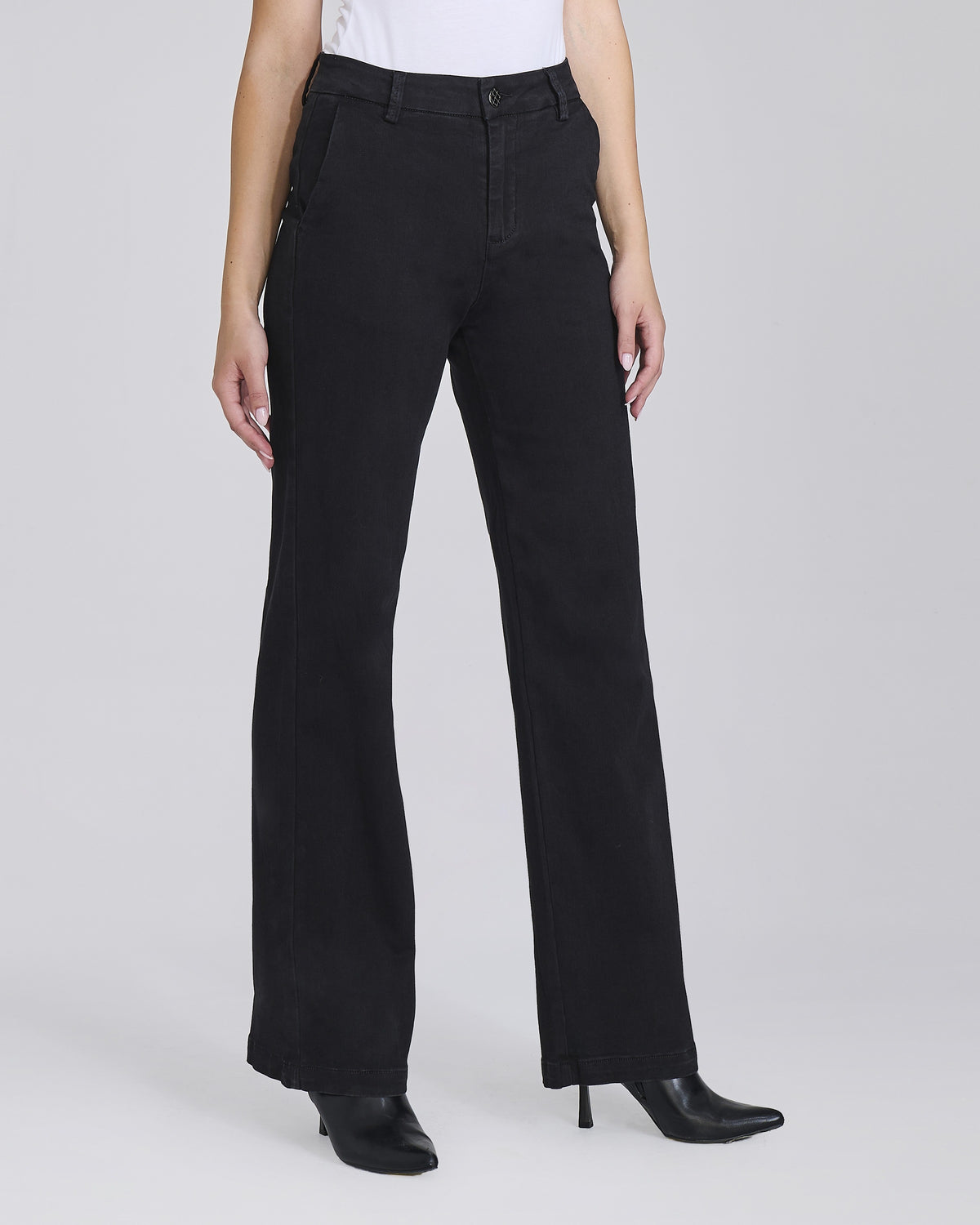 Jeans palazzo nero con tasche chino donna – Chiara Dalba, foto 4