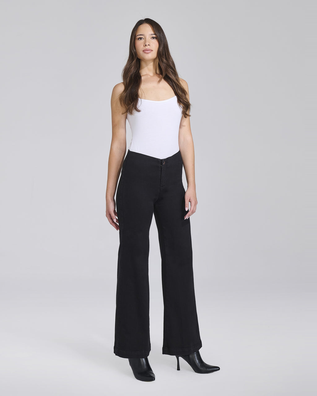 Jeans palazzo nero senza tasche con elastico donna – Chiara Dalba, foto 3