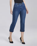 Jeans cropped con risvolti