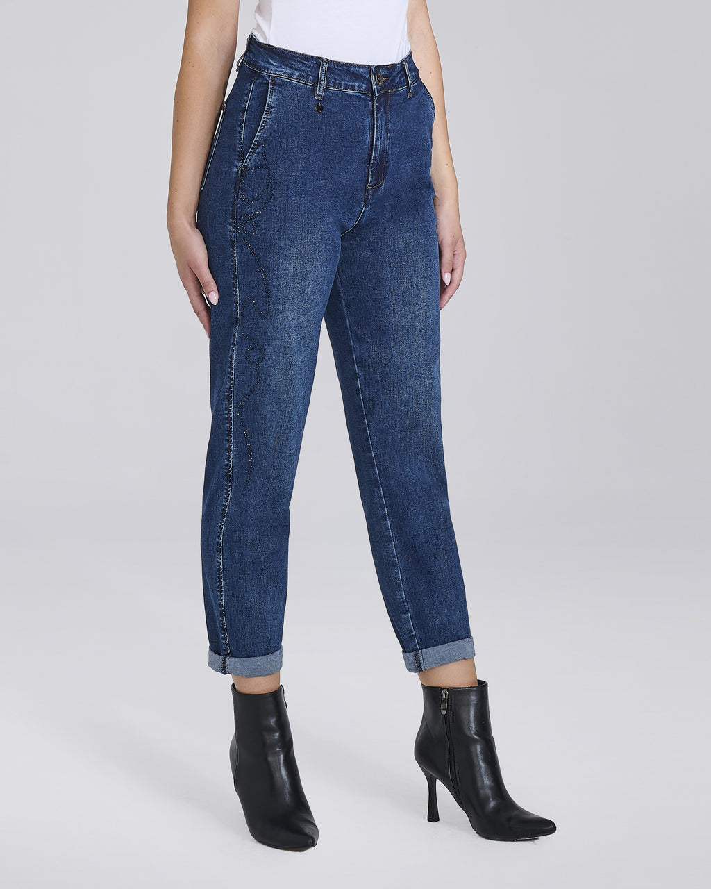 Jeans carrot con tasche chino e risvolti donna – Chiara Dalba, foto 4