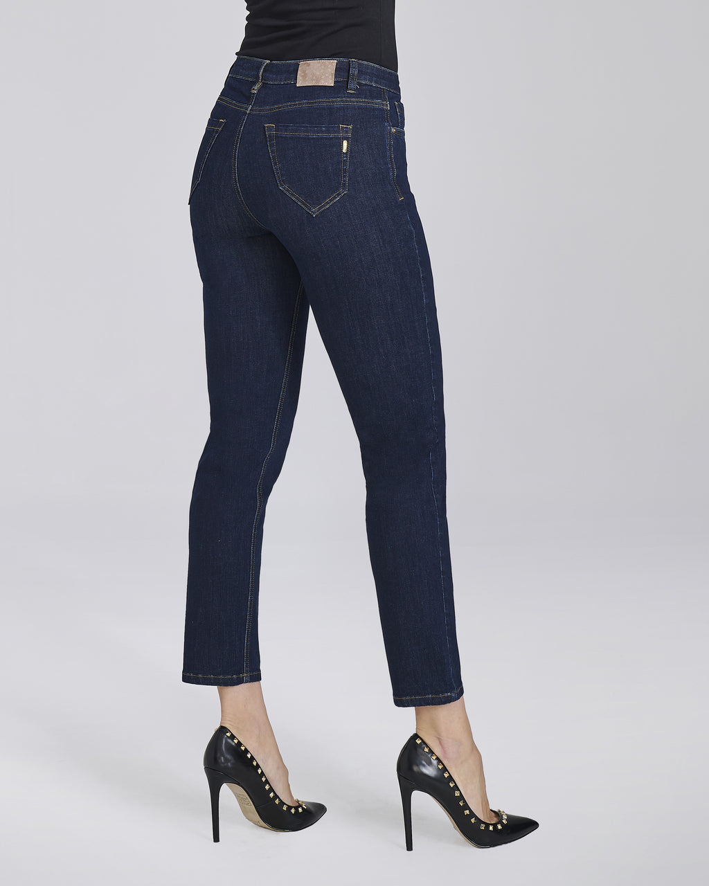 Jeans slim push up cropped blu scuro donna – Chiara Dalba, foto 5