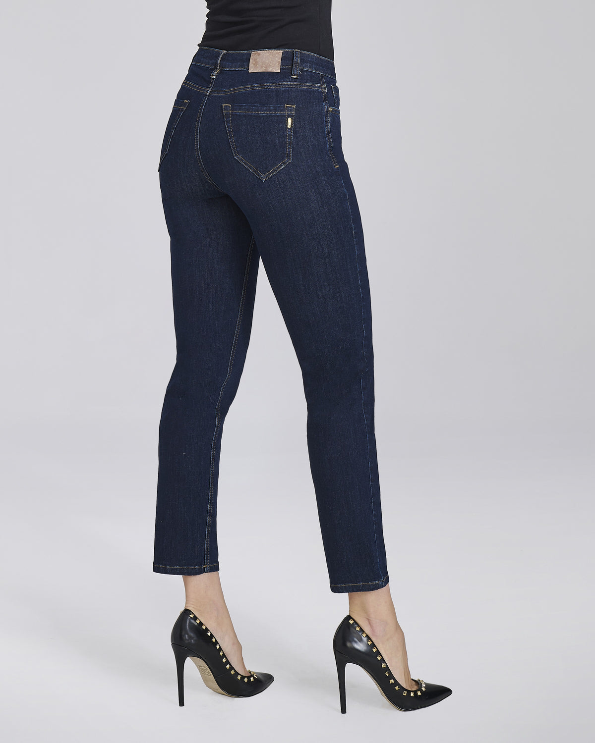 Jeans slim push up cropped blu scuro donna – Chiara Dalba, foto 5
