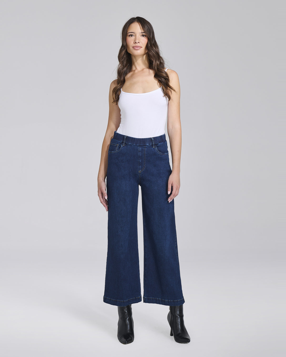 Jeans palazzo cropped con elastico donna – Chiara Dalba