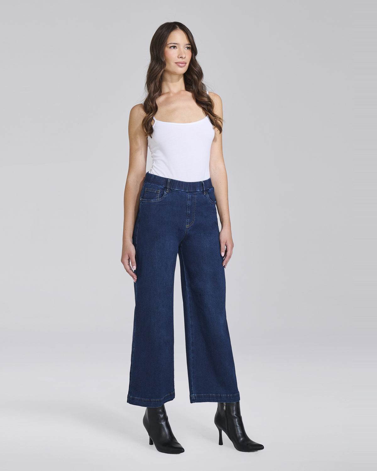Jeans palazzo cropped con elastico donna – Chiara Dalba, foto 3