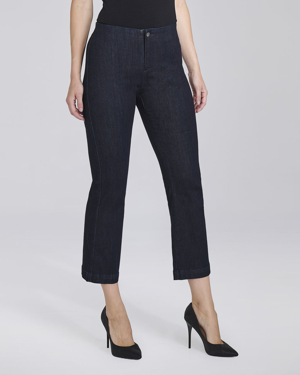 Jeans flare cropped senza tasche donna, colore Denim – Chiara Dalba