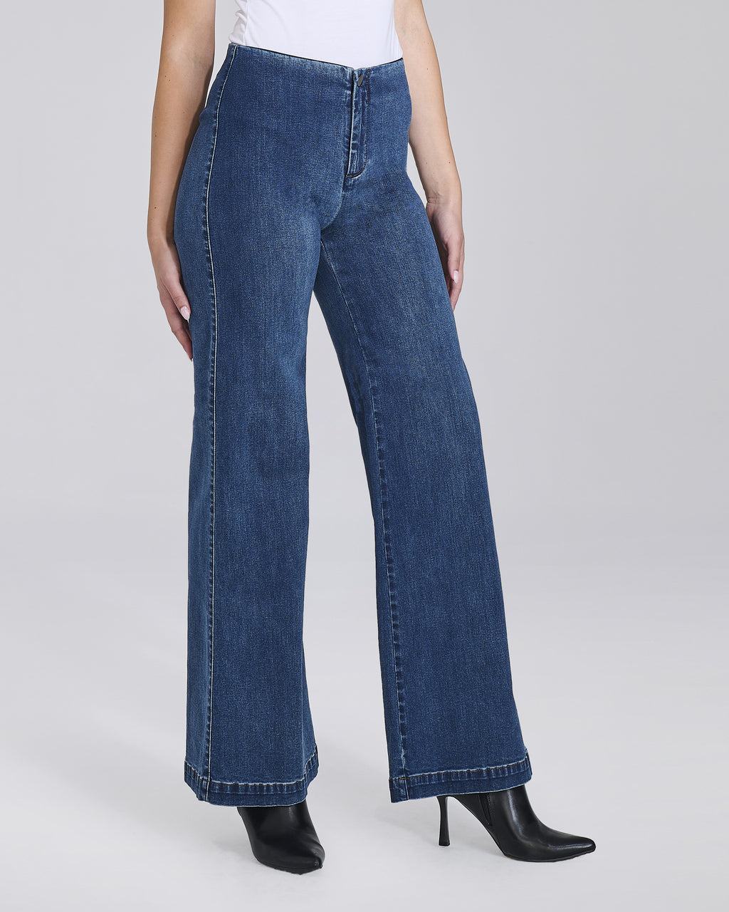 Jeans wide leg con molla donna, colore Denim – Chiara Dalba