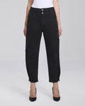 Jeans wide leg con bottoni sul fondo