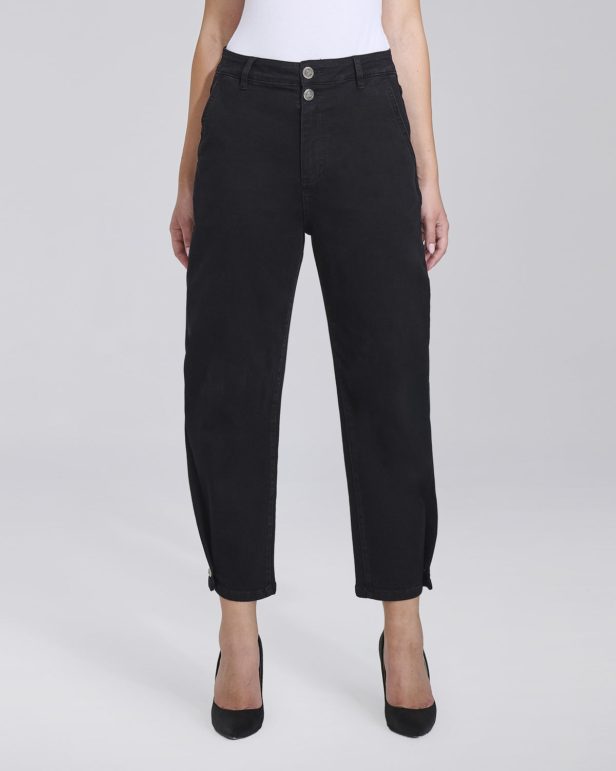 Jeans wide leg con bottoni sul fondo donna, colore Denim – Chiara Dalba