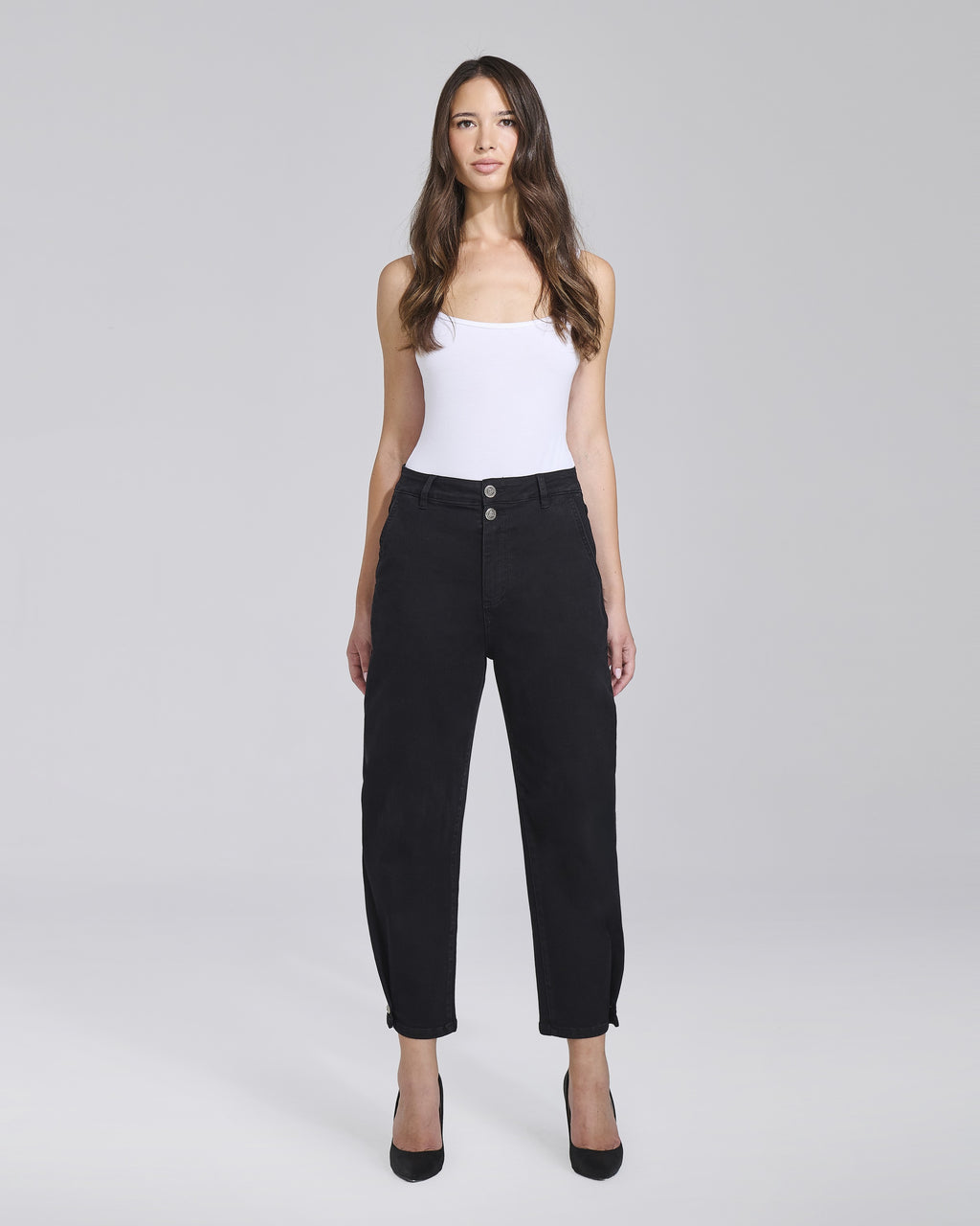 Jeans wide leg con bottoni sul fondo donna – Chiara Dalba
