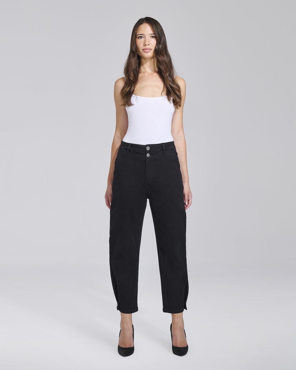 Jeans wide leg con bottoni sul fondo donna – Chiara Dalba