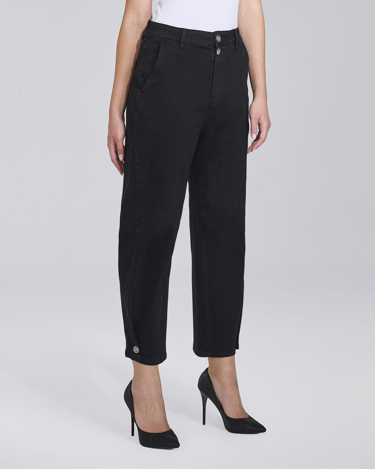 Jeans wide leg con bottoni sul fondo donna – Chiara Dalba, foto 4