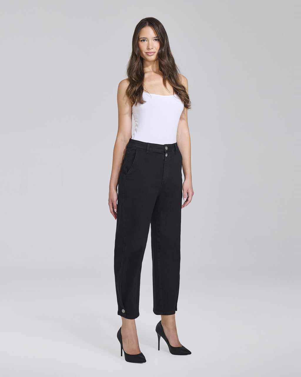 Jeans wide leg con bottoni sul fondo donna – Chiara Dalba, foto 3