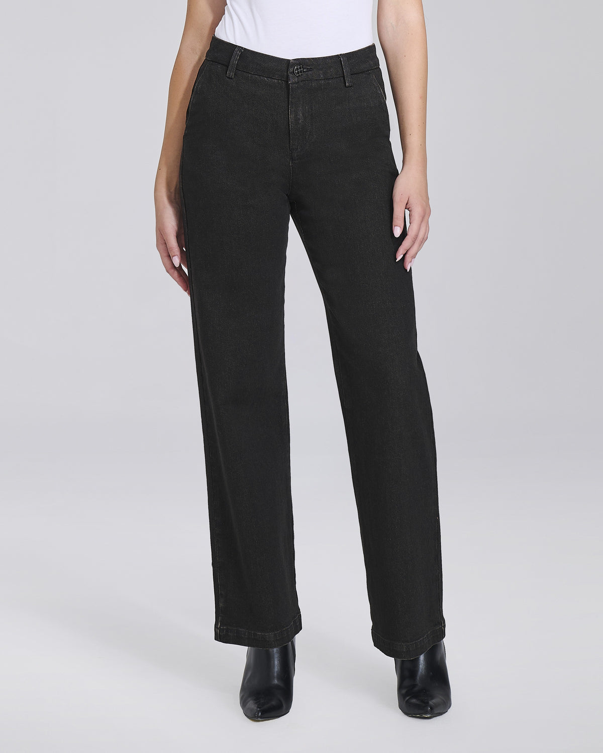 Jeans wide leg con tasche chino donna, colore Moro – Chiara Dalba