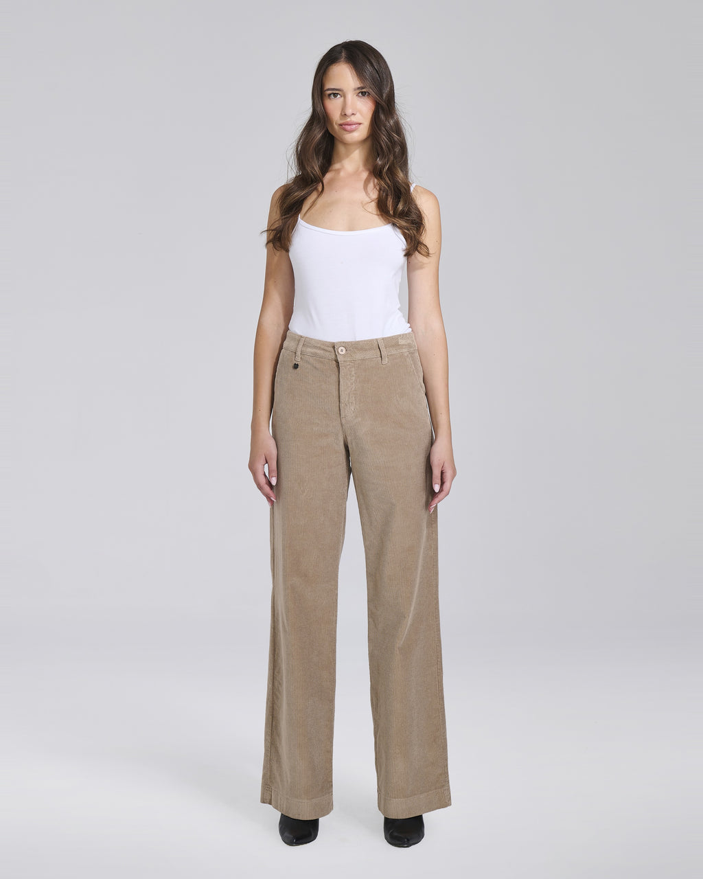 Pantalone palazzo in velluto con tasche chino donna – Chiara Dalba