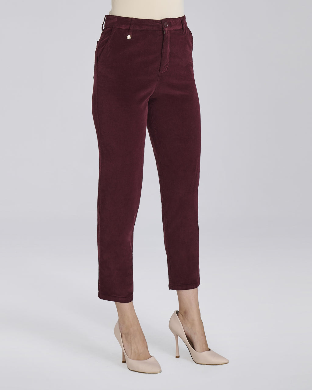 Pantalone straight in velluto con tasche chino donna – Chiara Dalba, foto 8