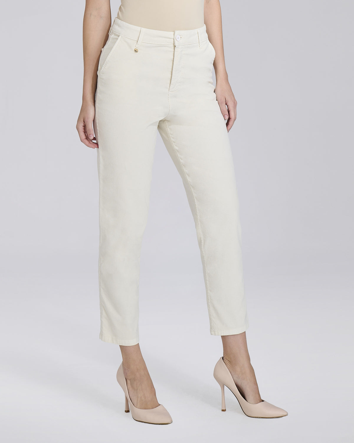 Pantalone straight in velluto con tasche chino donna – Chiara Dalba, foto 5