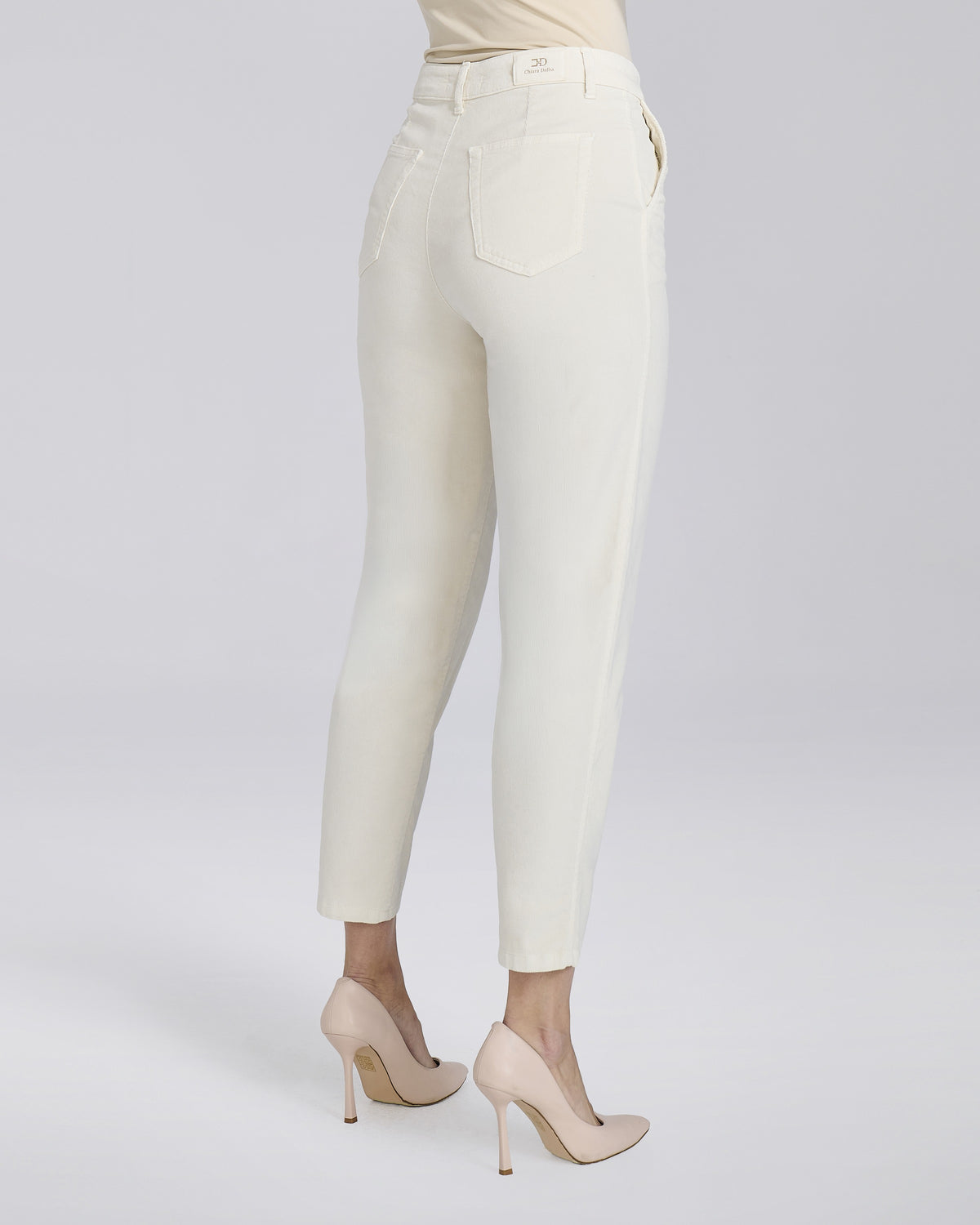 Pantalone straight in velluto con tasche chino donna – Chiara Dalba, foto 9