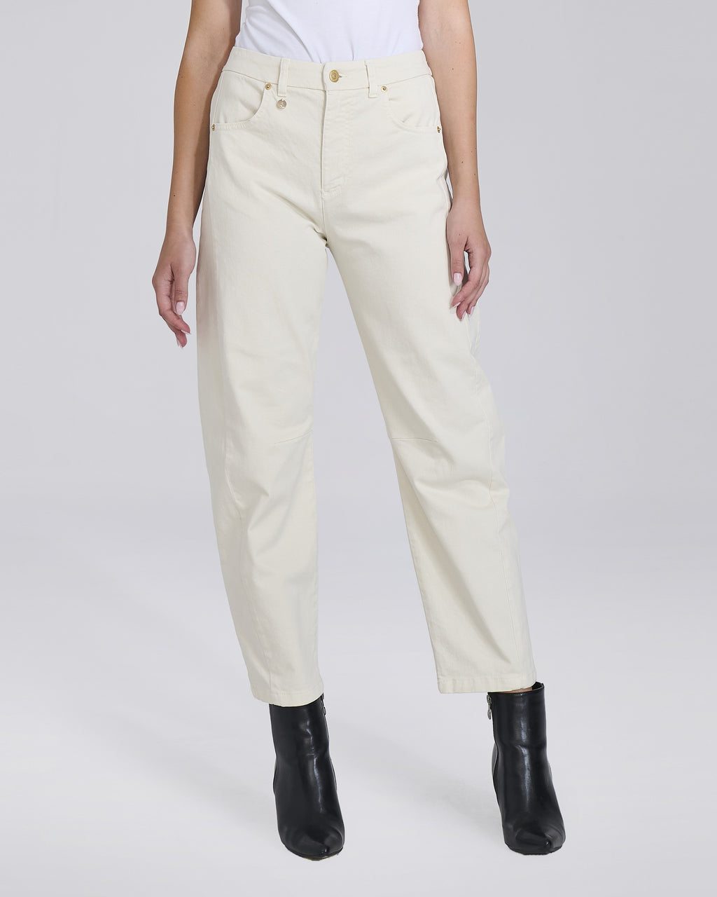 Pantalón globo con elástico de mujer, color Mantequilla – Chiara Dalba