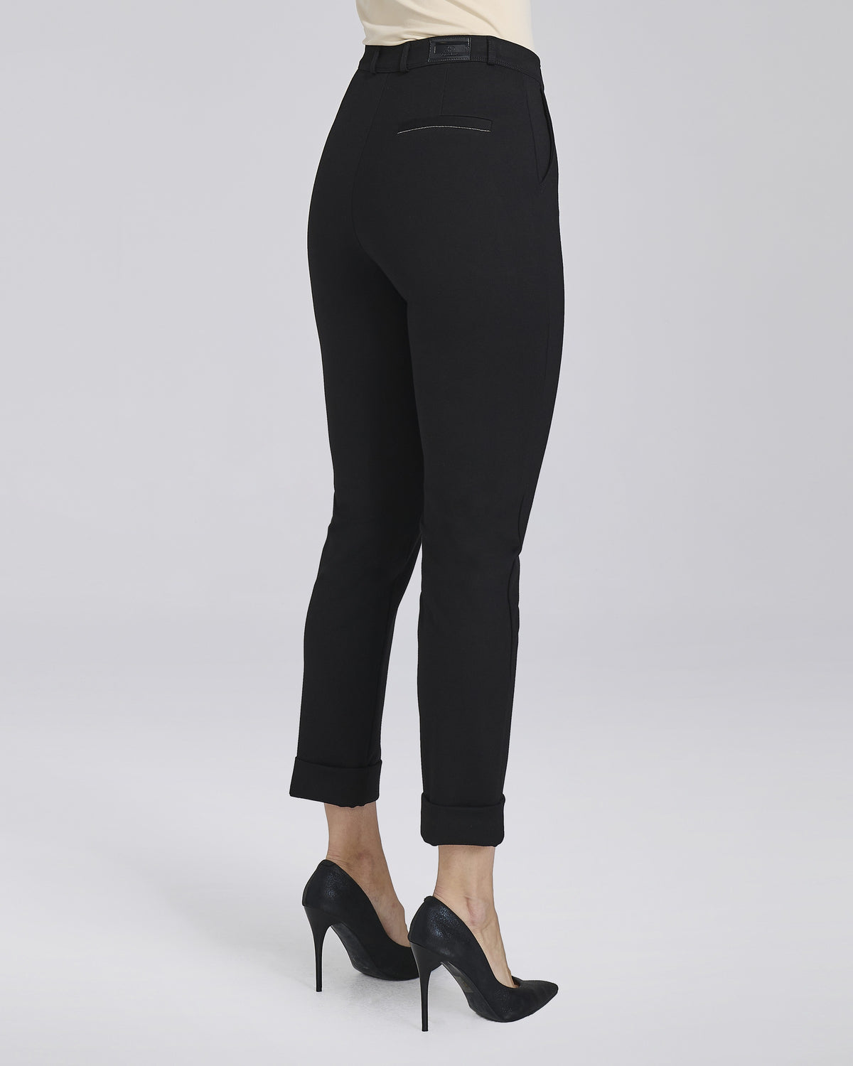 Pantalone in maglina con brillantini e risvolti donna – Chiara Dalba, foto 5