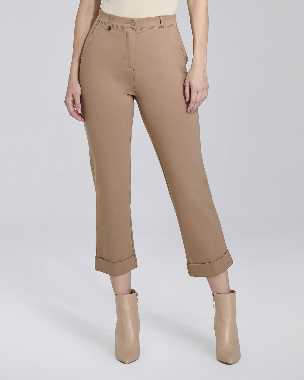 Pantalone in maglina slim cropped con risvolti donna – Chiara Dalba, foto 4