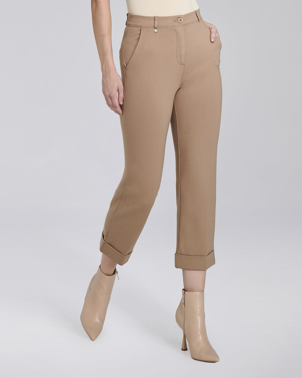 Pantalone in maglina slim cropped con risvolti donna – Chiara Dalba, foto 2