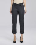 Pantalone in maglina con cintura e risvolti