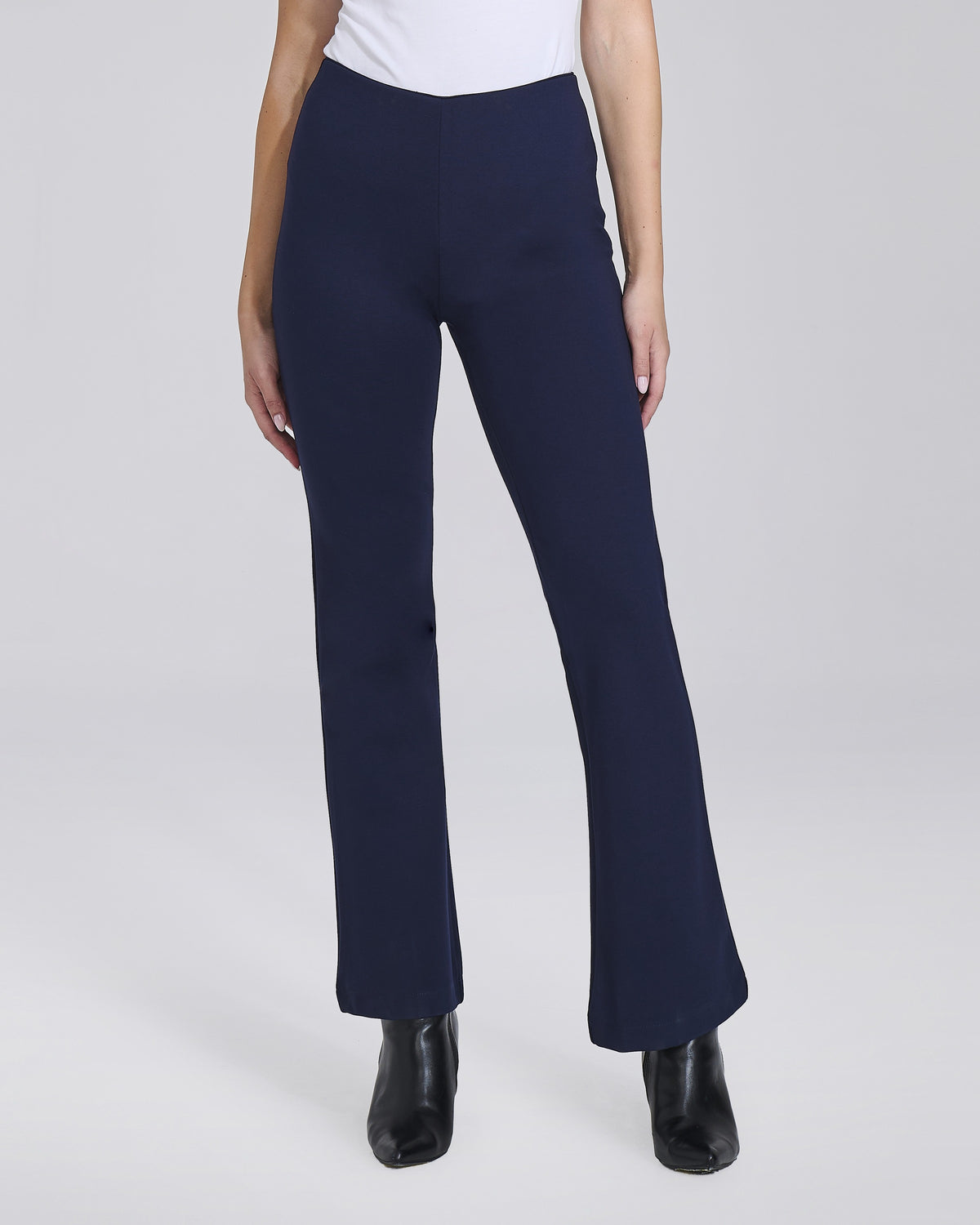 Pantalone flare in maglina senza tasche donna, colore Blu Navy – Chiara Dalba