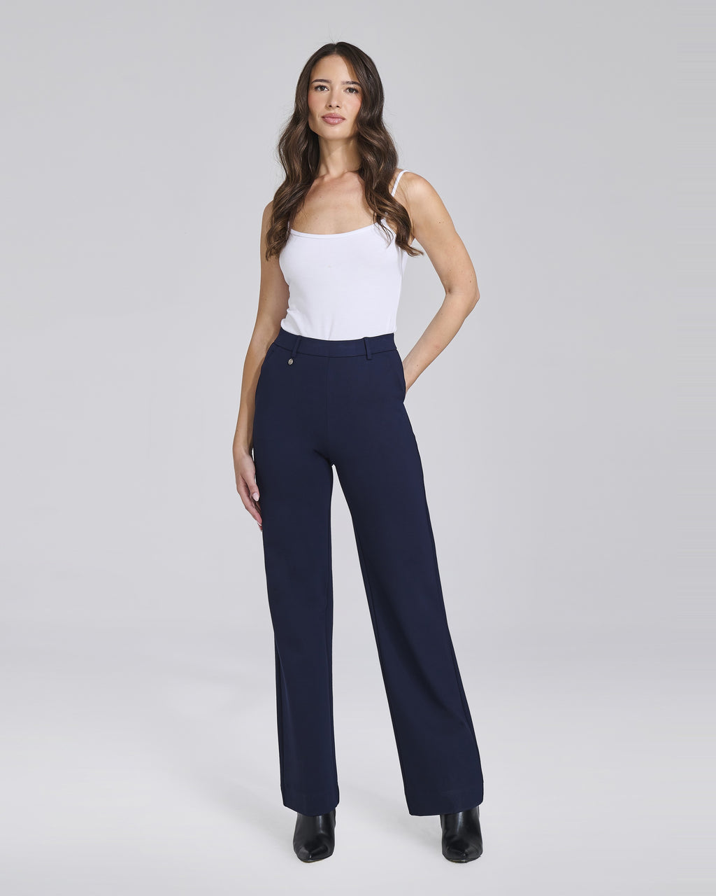 Pantalone palazzo dritto in maglina con tasche chino donna – Chiara Dalba