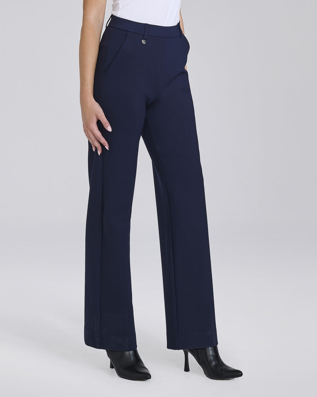 Pantalone palazzo dritto in maglina con tasche chino donna – Chiara Dalba, foto 4
