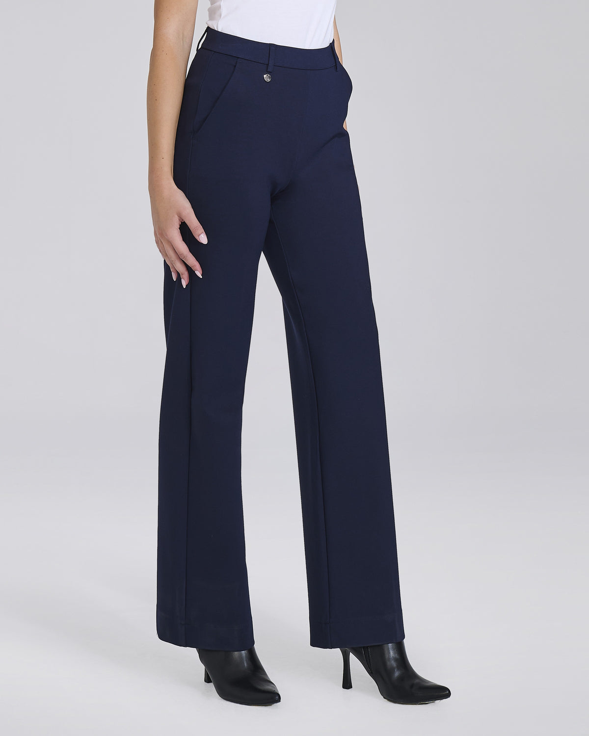 Pantalone palazzo dritto in maglina con tasche chino donna – Chiara Dalba, foto 4