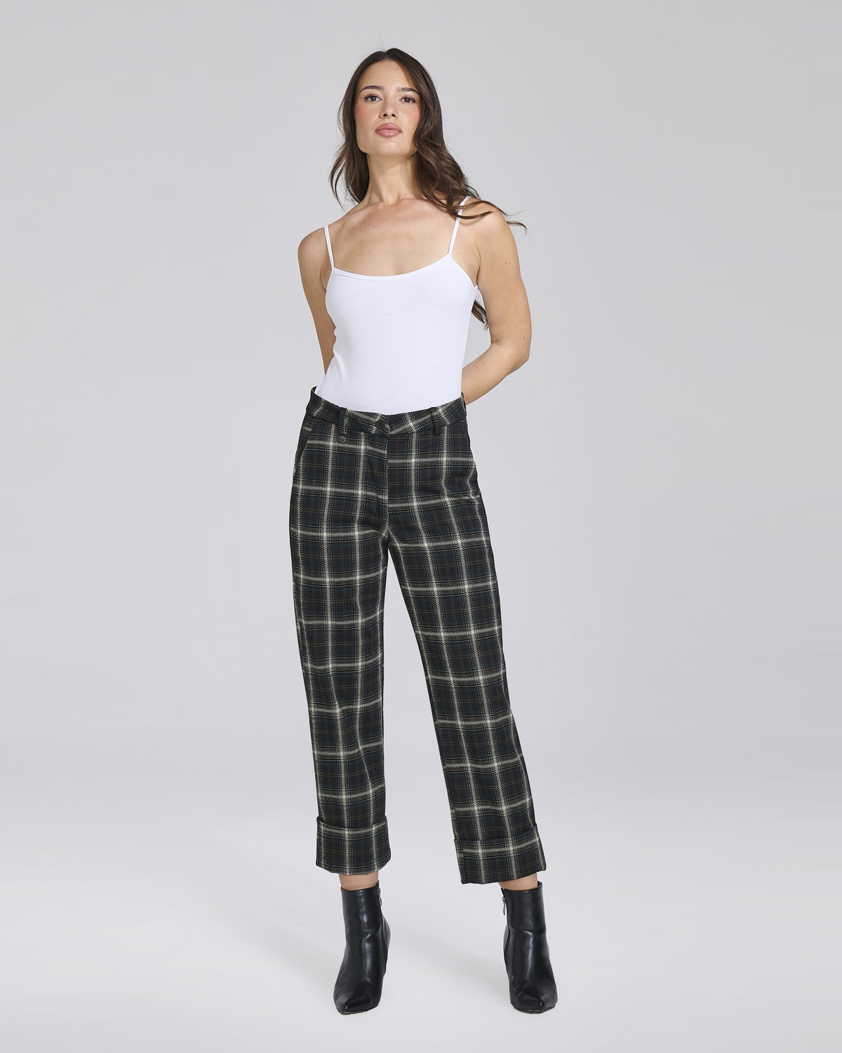 Pantalone a quadri con tasche chino e risvolti donna – Chiara Dalba