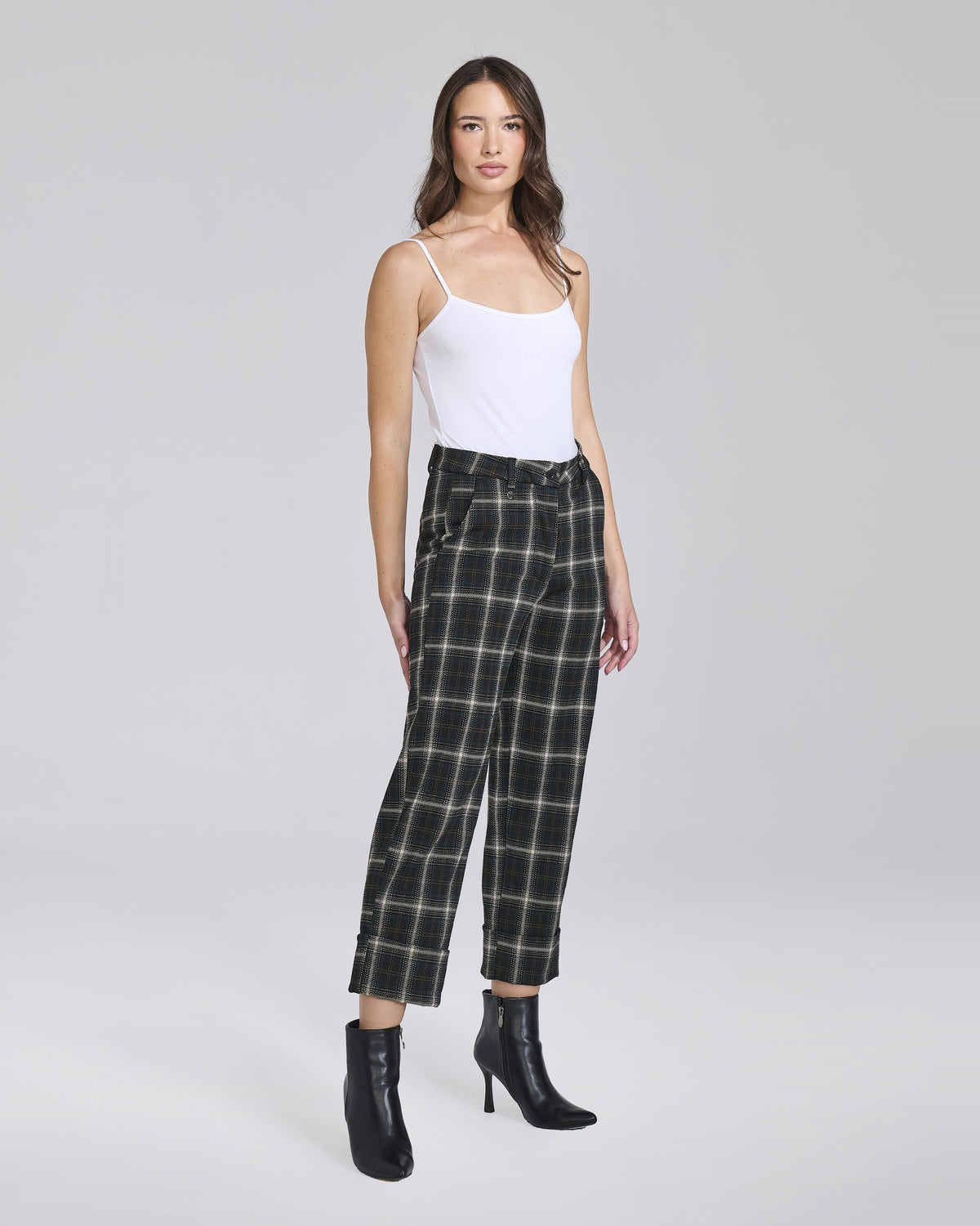 Pantalone a quadri con tasche chino e risvolti donna – Chiara Dalba, foto 3